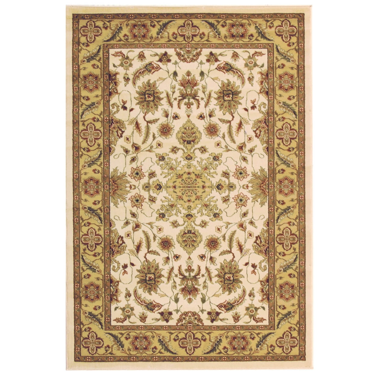 SAFAVIEH Lyndhurst Nadia Floral Border Runner Rug, Ivory/Tan, 2'3" x 16'