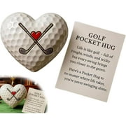 Golf Pocket Pillow - Inspiring heart-shaped golf ball decoration, comes with a motivational message card, making it a great gift for golf enthusiasts and a thoughtful keepsake.