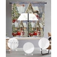 thumbnail image 2 of Christmas Swag Curtains for Living Room/Bedroom Windows, Farmhouse Xmas Snowman Tree Truck Snowflake Kitchen Curtains and Valances Set 36 Inch Length, Light Filtering Swags Valance Curtain Panels, 2 of 5