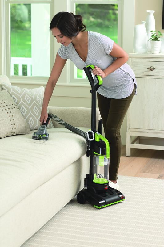 BISSELL PowerForce Compact Turbo, Bagless, Upright Vacuum, Powerful Suction, East Empty Dirt Tank, Lightweight, High Reach Wand, 2690, Green & Black