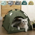 thumbnail image 2 of Pet Tent Bed Removable Cat Sofa Basket Canvas Semi-enclosed Cat House Dog Cave Hut Cat Sleeping Bed for Room Decor Pet Supplies, 2 of 10