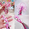 thumbnail image 4 of 8 Pieces Colored Braids Hair Extensions with Rubber Bands Ponytails Hair Bows Rainbow Color Synthetic Hairpieces Glitter Braided Hair Extensions for W, 4 of 4