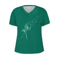 thumbnail image 4 of Wancir Women's V Neck T Shirts Casual Rolled Short Sleeve Side Split Summer Tops Loose Fit, 4 of 4