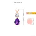 thumbnail image 3 of ANGARA Natural Pear-Shaped 1 ct Amethyst V-Bale Pendant in 14K Rose Gold for Women (Size-8x6mm) | February Birthstone, Birthday, Anniversary, Jewelry Gift for Women | Natural Amethyst Necklace, 3 of 8