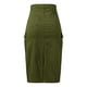 thumbnail image 4 of Gibobby faldas para mujer invierno Falda de mezclilla dividida en la espalda delgada de cintura alta informal sólida para mujer con bolsillos(Verdinegro， XL), 4 of 5