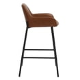 thumbnail image 4 of Inspire Faux Leather Metal 26 Inches Counter Stool PU Set of 2 Saddle Black, 4 of 6