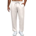 thumbnail image 2 of ZORYEVY Cotton Mens Pants Winter Casual Straight Leg Plus Size Trousers for Men Lightweight Solid with Pockets Elastic Waist Drawstring Pants, 2 of 6