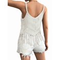 thumbnail image 5 of Women'S Fringe Camis Western Cowgirl Tassel Tank Tops Sleeveless V-Neck Crochet Top Spaghetti Straps Vest Cream White L, 5 of 9