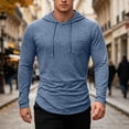 thumbnail image 2 of HAYIMI Men Solid Color Hooded Sweatshirt Casual Long Sleeve Comfortable Streetwear Soft Lined Warm Shirts Everyday Oversized Leisure Tops Streetwear, 2 of 6