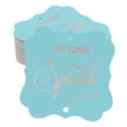 thumbnail image 1 of Inkdotpot Real Rose Gold Foil Bracket Shape Paper Hang Tags Let Love Sparkle Wedding Favor Tags Pack Of 50, 1 of 6