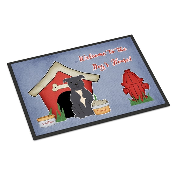 Dog House Collection Staffordshire Bull Terrier Blue Door Mat