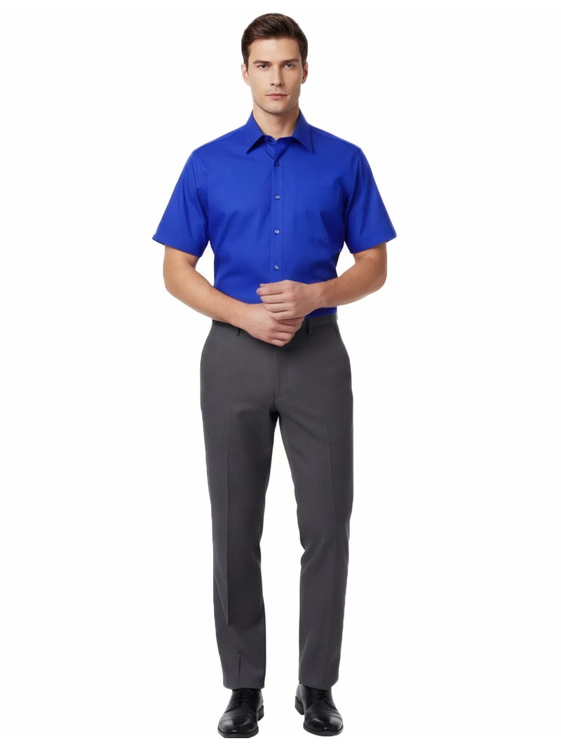 royal blue mens dress shirt short sleeve Short Sleeve Royal Blue Oxford Shirt Men's Navy Oxford Shirt Short Sleeve Hawes And Curtis
