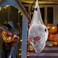 thumbnail image 4 of Wadada Halloween Outdoor Skull Decorations,10" Halloween Hanging Skeleton Spooky Voice Activated Decor with LED Red Eyes Spider for Halloween Party Haunted House Props Yard Indoor Outside Decorations, 4 of 7