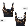 thumbnail image 5 of Picia Elegant Golden Blue Ornaments Sports Bra for Women,Padded Strappy Sports Bras Medium Support Yoga Bra with Removable Cups,Running Yoga Bra-XX-Large, 5 of 9