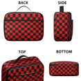 thumbnail image 3 of Red and Black Checkered Pattern Insulated Lunch Bag Teens,Bento School Lunch Bag for Teens for Work,Picnic or Travel 10.6x7.7x4.3 Inches,12 Can Capacity, 3 of 6
