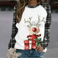 thumbnail image 6 of Levmjia Christmas Sweater for Women Crewneck Sweatshirt Women's Christmas Trendy Printed Round Neck Long Sleeved Top Loose Fitting Sweater, 6 of 6