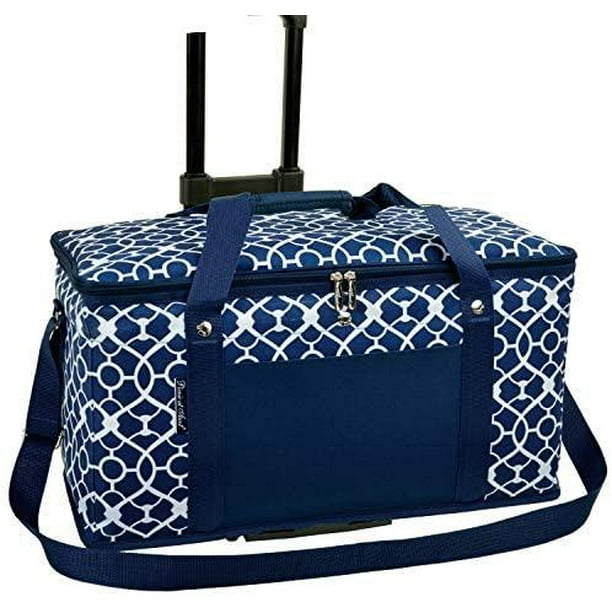 (D) Leakproof 24 Hour Cooler On Wheels, Picnic Backpack Bag (Trellis