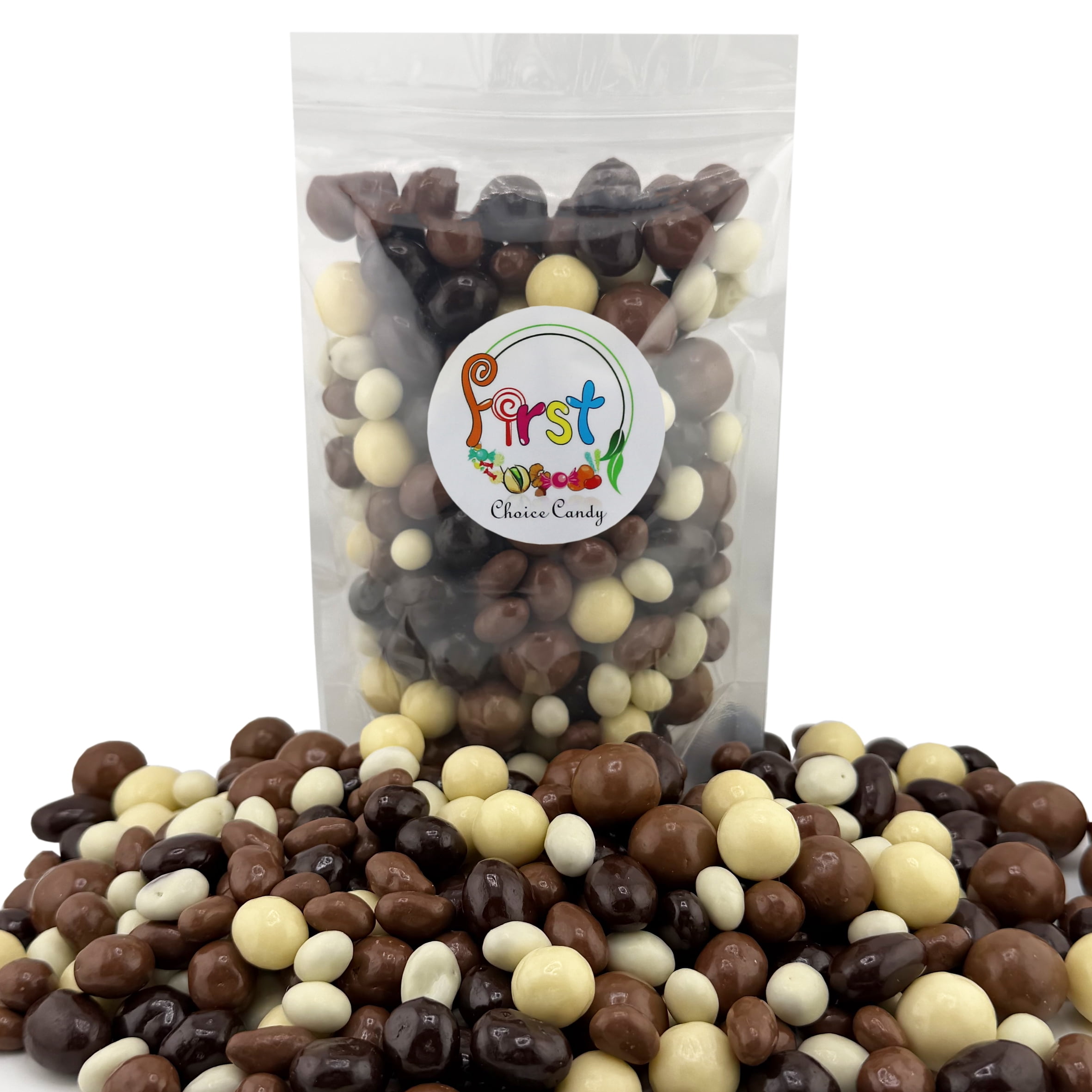 FirstChoiceCandy Bridge Mix Milk, Dark & White Chocolate Covered Nuts (Peanut , Almond, Raisins - 5 Pound )
