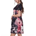 thumbnail image 2 of Balery Cute Kittens Group Portrait Vestidos sueltos de manga corta para mujer, vestidos de verano 2025, vestidos casuales de corte A con vuelo., 2 of 6