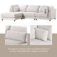 thumbnail image 3 of 2 Pieces Modern Large Velvet Fabric L-Shape Sectional Sofa with Removable Ottomans and Comfortable Waist Pillows for Apartment Living Room, 3 of 8