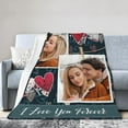 thumbnail image 5 of Custom Blanket with Photo - Personalized Picture Throw for Couple Gifts Customized Flannel Blankets for Adult Kid Birthday Fathers Mothers Valentines Day Gift (6 image 05, 40"L x 30"W / baby size), 5 of 6
