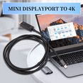 thumbnail image 4 of Mini DisplayPort to 4K DP 6 Feet Cable for /Pro, Pro/Dock, Monitor, Projector, 4 of 4