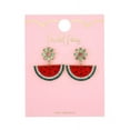thumbnail image 2 of Packed Party Women's Goldtone and Crystal Watermelon Crush Earrings, 2 of 4