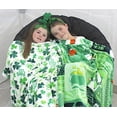 thumbnail image 5 of Serafina Home St. Patrick's Day Soft Throw Blanket: Party with Irish Blarney, Charmed with Celtic Sayings, and Lucky with Clovers Shamrocks and Pots of Gold (Irish Patchwork), 5 of 8