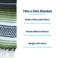 thumbnail image 3 of La Montana 10 Pack Mexican Blankets, 74" x 50" Yoga Blankets, Dark Olive/Light Olive/White, 3 of 7