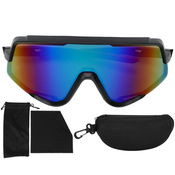 Gafas para deportes al aire libre, gafas de ciclismo a prueba de viento, gafas de sol para bicicleta para mujeres y hombres (marco rojo negro, lente verde)