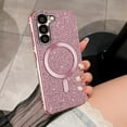 thumbnail image 6 of for Samsung Galaxy S23 Glitter Case with Camera Lens Protector, Slim TPU Clear Case with Magsafe Shiny Bling Sparkly Diamond Cover for Samsung S23 KCZ Rose Gold, 6 of 12