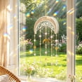 thumbnail image 4 of WWV Moon Macrame Dreamcatcher Suncatcher with Crystal Prisms Boho Wall Hanging Decor for Bedroom Window Nursery Living Room Home Gift, Gift for Family, 4 of 7