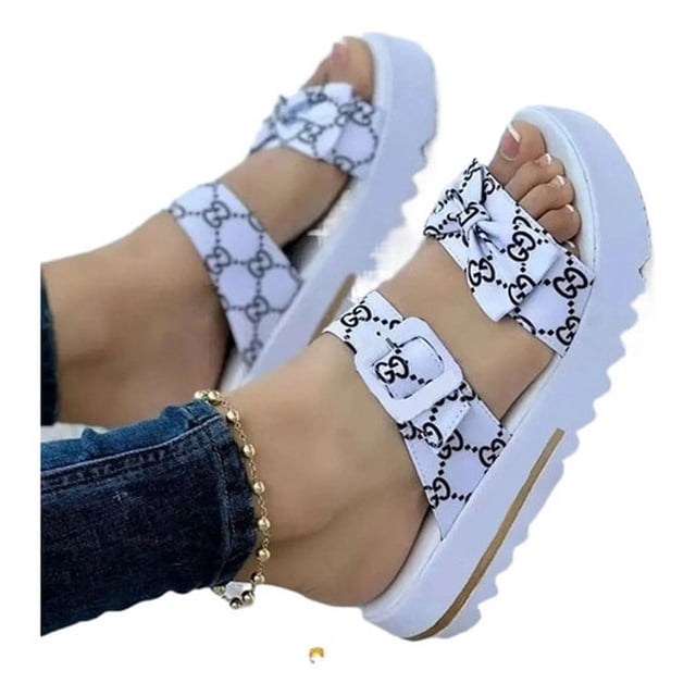 EU43 = MX8 = MX27.5 = Foot length 27.5 cmBlancoSandalias Con Plataforma Y Lazo Con Estampado De Palabras 20 esquí esquí Gafas de esquí