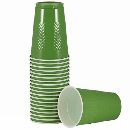 JAM Paper Plastic Cups  16 oz  Green  20/Pack