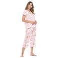 thumbnail image 2 of Casual Nights Women's Short Sleeve Embroidered Floral Capri Pajama Set, 2 of 5
