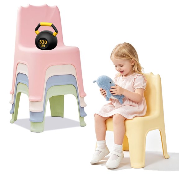 5 Pack Stools for Classroom, Linor 12.9" H Stackable Colorful Nesting Plastic Stool, Backless Chairs Flexible Seating for School, Home