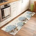 thumbnail image 2 of Blue Hydrangea 2'x6' Runner Rugs for Hallway Kitchen Bedside Non Slip, Spring Floral Leaves Butterfly Vintage Beige Entryway Rug Runners with Rubber Backing, Long Carpet Runner for Laundry Room, 2 of 8