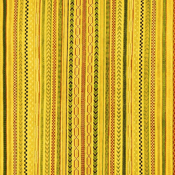 Ahgly Company Machine Washable Indoor Square Solid Yellow Modern Area Rugs, 4' Square