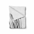 thumbnail image 2 of Black and White Soft Flannel Fleece Blanket, Silhouette of Bushes Wild Plants Wheat Field Twiggy Herbs Seasonal Picture, Cozy Plush for Indoor and Outdoor Use, 60" x 80", White Black, by Ambesonne, 2 of 6