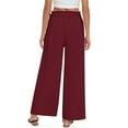 thumbnail image 3 of Women's Wide Leg Casual Pants Summer High Waist Side Tie Knot Lightweight Loose Flowy Beach Trousers With Pockets Women Pants Casual plus Size plus Size Pants for Women A Women Pants Track Pants Wide, 3 of 5