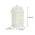 thumbnail image 3 of HLONK Ceramic Christmas Village  Christmas Village Accessories White Winter Village LED Light Porcelain Tabletop Christmas Figurine with Artificial Christmas Tree, 3 of 5