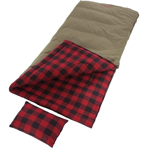 Coleman Big Game Big and Tall 5 Degree Sleeping Bag, Plaid Red
