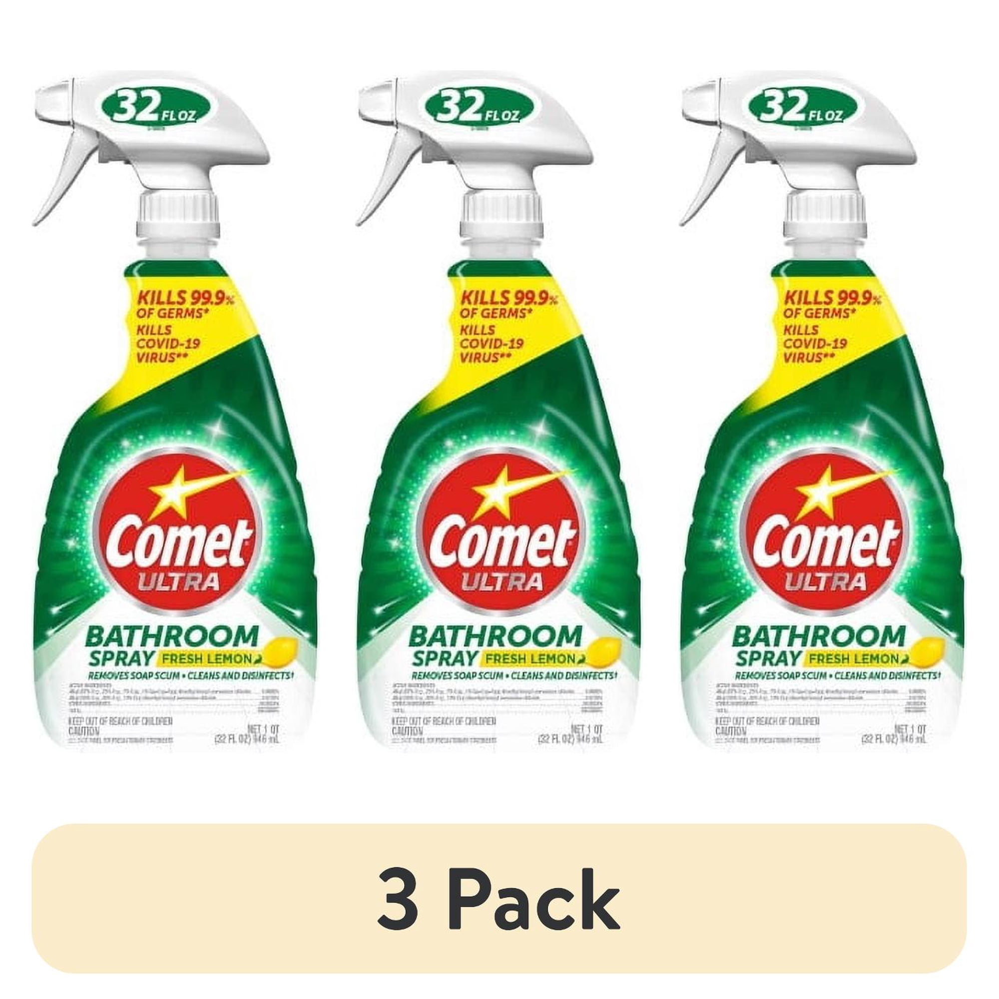 (3 pack) Comet Bathroom Cleaner Spray, Lemon, 32 oz