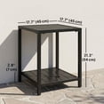 thumbnail image 2 of Table Basse d'Extérieur à 2 Niveaux, Table d'Appoint de Patio en Acier Résistant aux Intempéries avec Dessus à Lattes et Tablette de Rangement, Pieds Ajustables pour Jardin, Balcon, au Bord de la Piscine et Salon, Noir, 2 of 7