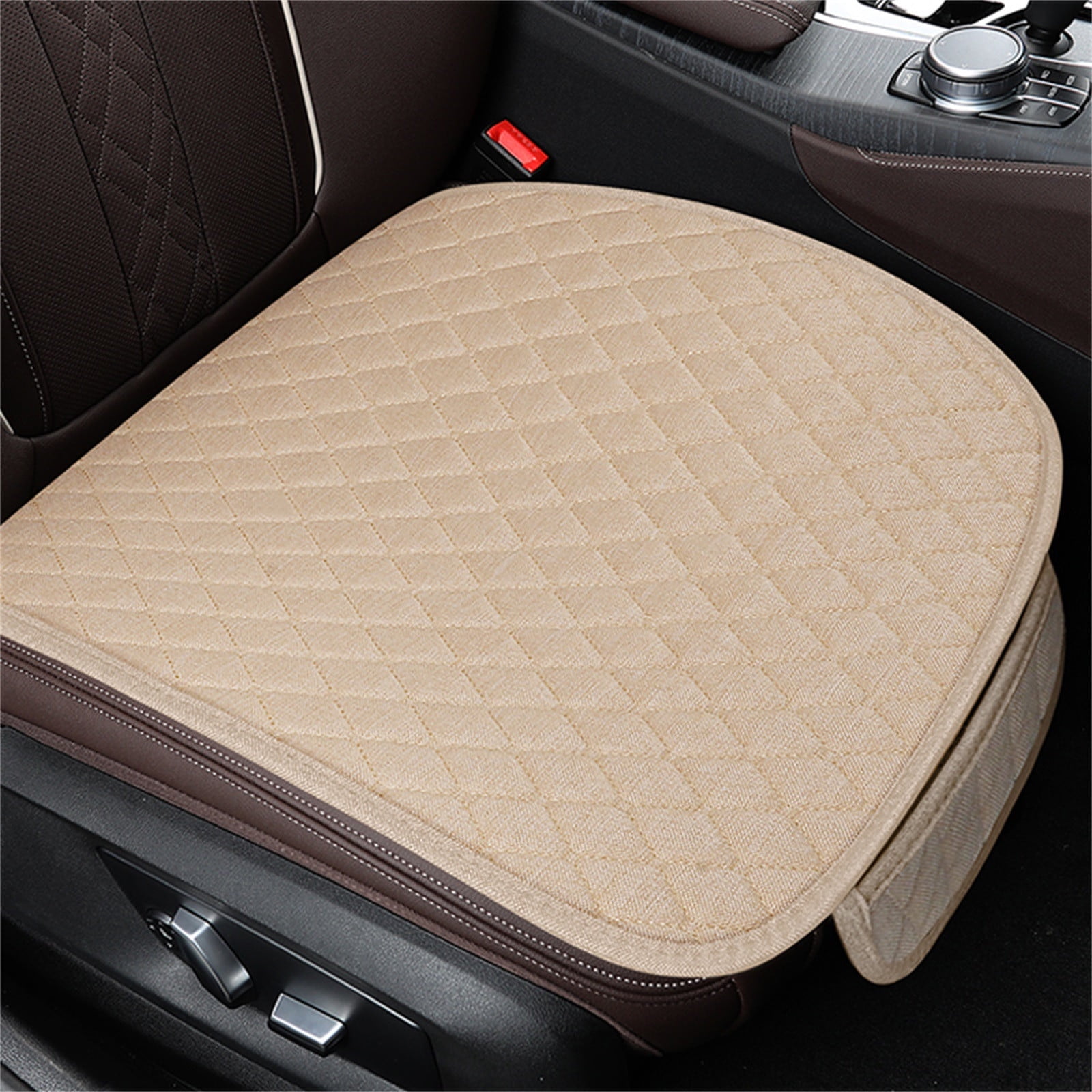 Yatlte Linen Car Seat Covers Cushion with Storage Pocket, Luxury Include Front Car Seat Protector and RearCar Seat Cushion, Compatible with 95% Vehicles, Fit for Cars Truck SUV