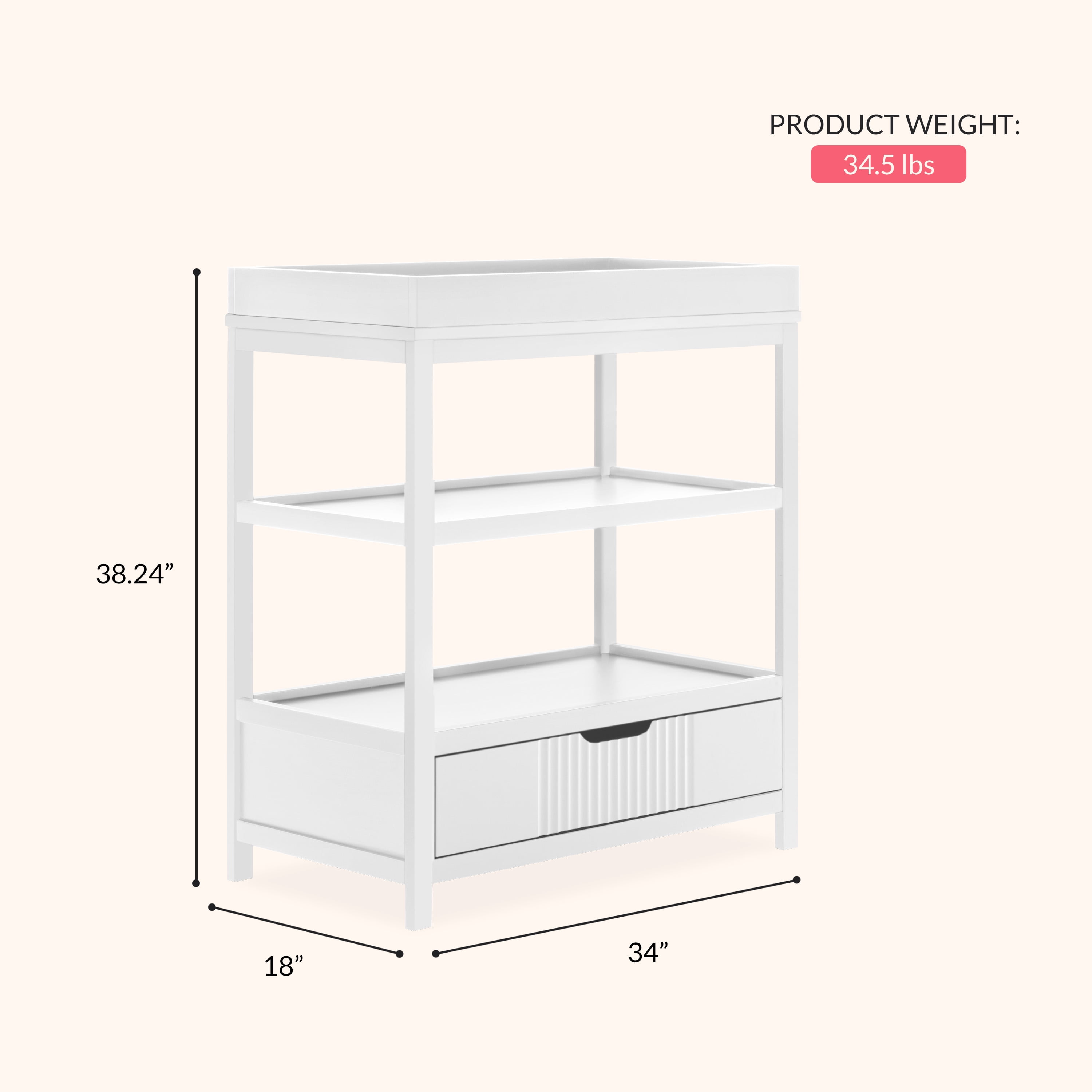 Dream On Me Ivy Changing Table, White