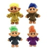 4 PCS Lucky Troll Dolls,Cute Vintage Troll Dolls Chromatic Adorable for Collections School Project Arts and Crafts Party Favors-4inch