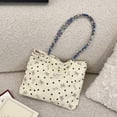 thumbnail image 2 of Large Capacity Corduroy Tote Bag, Ribbed Texture Soft Touch Shoulder Bag, Casual Street Style Underarm Handbag with Ribbon Print, Spring/Autumn Fashion for Women, 2 of 8