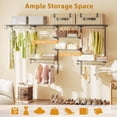 thumbnail image 6 of JFTER 4 to 8 FT Custom Closet System, Wall Mounted Closet with Hanging Rod, Metal Hanging Storage Organizer Rack Wardrobe with Shelves, Adjustable Closet System Kit for Bedroom (Gray), 6 of 9