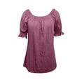 thumbnail image 6 of Trendfront Womens Square Neck Tops Fashion Summer Short Sleeve T-Shirts Casual Trendy Puff Sleeve Ruched Tee Loose Fit Soft Pullover Clothing, 6 of 6